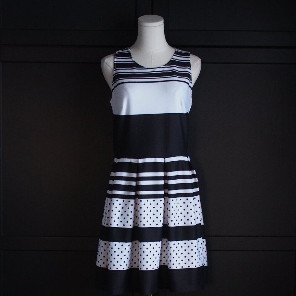 Connection 18 | Classic Black & White Stipe Dress - Picture 1 of 4